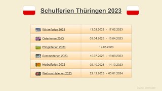 Schulferien Thüringen 2023 [upl. by Lockhart835]