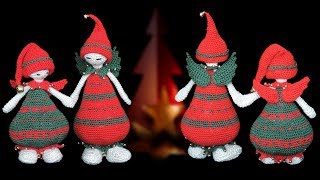 Weihnachtswichtel mit Flügeln HÄKELN Christmas Gnome CROCHET [upl. by Goetz]