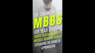 quotMBBS 4th Year Student Explains Signs of Appendicitis  North Caucasian State Medical Academyquot [upl. by Eleumas878]