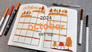 October 2024 Bullet Journal Setup 🍂 autumn trees theme plan with me [upl. by Aimo]