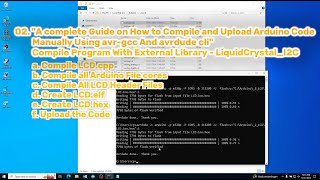 Compile and upload arduino code using avrgcc and avrdudeCompile External Library LiquidCrystalI2C [upl. by Gebhardt145]