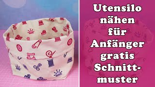 Utensilo nähen für Anfänger ✂️ gratis Schnittmuster [upl. by Tullus797]