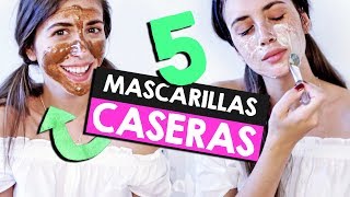 5 Mascarillas NATURALES para la Cara Acné Piel Seca Grasa [upl. by Jewell534]