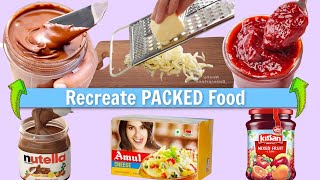 ReCreating Packed Food at Home  Nutella Jam and Cheese  CookWithNisha [upl. by Dnaloy]