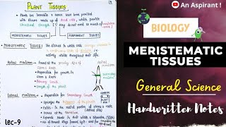 Plant TissuesMeristematic Tissues  Biology  General Science  Lec9  An Aspirant [upl. by Ahsikit156]