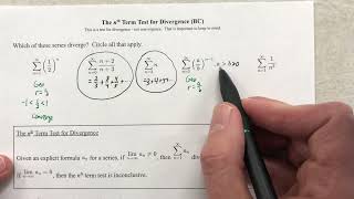 The nth Term Test for Divergence Part 1 [upl. by Hnaht]