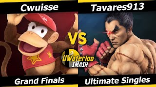 UWaterloo SSBU W24w8 Grand Finals  Cwuisse Diddy Kong vs Tavares913 Kazuya Falco Palutena [upl. by Sathrum289]