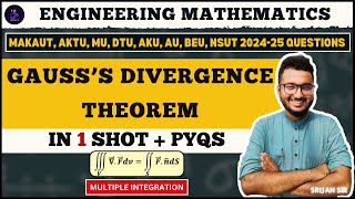 Gauss Theorem  Divergence Theorem  MAKAUT PYQ  Multiple Integral  Differential Calculus [upl. by Assirk]