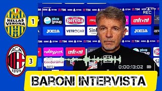 Hellas VeronaMilan 13 Baroni intervista postmatch [upl. by Egiarc]