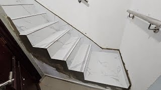 Escalera Moderna en porcelanato de 120cm la más bonita [upl. by Ellac183]