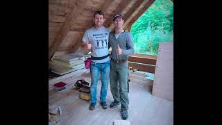 Installing a Dormer and Chinking our off grid Ecolog cabin [upl. by Nomrej726]