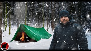 Two Nights Without a Tent in a Winter Storm  Camping Adventure [upl. by Eugenius]