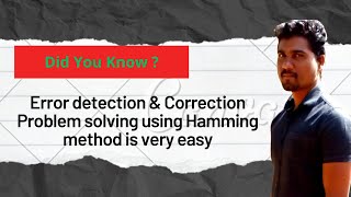 2 Error Detection and Correction Problem solving using Hamming Method [upl. by Cott]