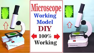 microscope working model for science exhibition  national level science project  howtofunda [upl. by Anekahs214]