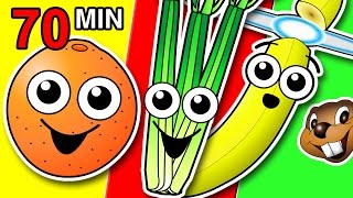 Nursery Rhymes Collection  75 Mins of Nursery Rhymes  Learn Fruit Vegetable Names Color Colours [upl. by Keriann157]