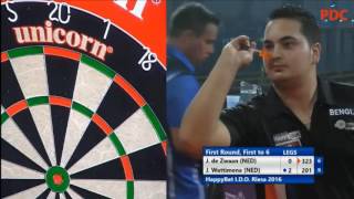 2016 International Darts Open Round 1 De Zwaan vs Wattimena [upl. by Imij419]