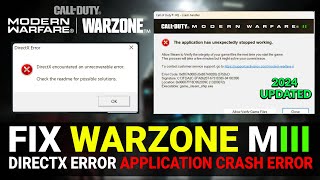 Fix COD MW III  WARZONE SEASON 2 Crashing amp Not Launch  DirectX Error amp Gamesteamshipexe Error [upl. by Aloiv]