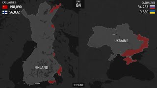 Finland amp Ukraine Invasion  Day by Day Timelapse Comparison [upl. by Nwaf]