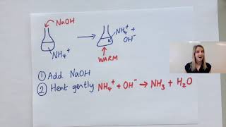 Test for ammonium ionscations using sodium hydroxide NaOH GCSE [upl. by Ahker469]