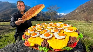 Big Burger For A Big Company Homemade Country Cheeseburger [upl. by Inigo115]