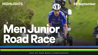 Men Junior Road Race highlights  2024 UCI Road World Championships [upl. by Dorolice]