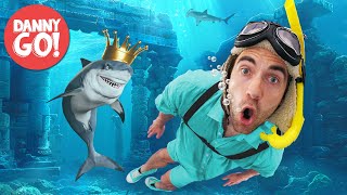 Sharks in the Water 2 Rise of the Shark King 🦈 Floor is Lava Game  Danny Go Songs for Kids [upl. by Ardnasirk]