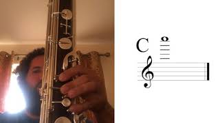 Selmer Contrabass Clarinet 512 Octave Range Chromatic Scale altissimo [upl. by Ayatahs333]