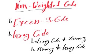 NonWeighted Code  Gray Code  Excess3 Code  Data Representation  Number System  Part 16 [upl. by Alrac540]