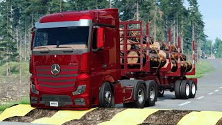 Trucks vs Speed Bumps 86  BeamNG Drive  Truck ampToo [upl. by Ymac]