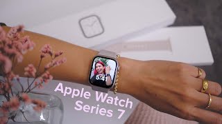 Apple Watch Series 7 STARLIGHT unboxing  impressions [upl. by Aiyram]