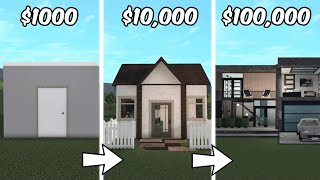 Building a HOUSE in BLOXBURG with 1000 10000 and 100000 [upl. by Coretta]