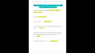 ARRT Radiography Exam Review 1 200 with Complete Solutions [upl. by Mendes]