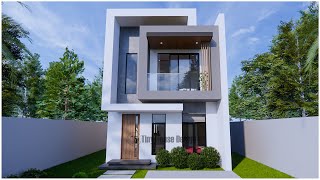 Modern Small House  2Storey House 55m x 8m with 3Bedrooms [upl. by Buchheim]