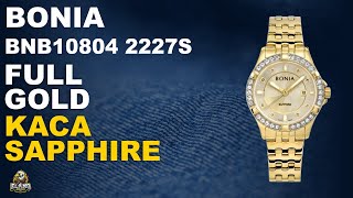 BONIA BNB 108042227S  JAM TANGAN BONIA FULL GOLD KACA SAPPHIRE TERBARU 2024 [upl. by Anaul]