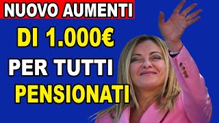 INPS CONFERMA AUMENTO DI 1000 EURO PER TUTTI I PENSIONATI [upl. by Locin780]