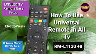 Universal HUAYU RML11308 Remote For Led  Lcd TvCrt TvAll Tv codesHow to pair Universal Remote [upl. by Gaultiero]