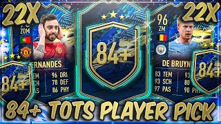 DIE OP TOTS SBC 22x 84 TOTS PLAYER PICK PACKS in FIFA 21 [upl. by Nerrak]