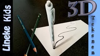 3D tekenen  PEN op papier tekenen makkelijk voor beginners en kinderen [upl. by Alel842]