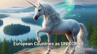 AI Draws Europe Countries as Unicorns [upl. by Itram]