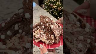 Hot Cocoa Christmas Bark christmas chocolate snacks asmr recipe candy fypシ゚ shorts aestetic [upl. by Nick]