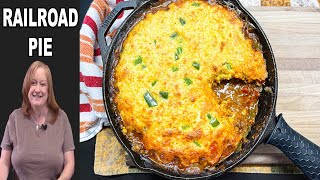 Railroad Pie A Ground Beef amp Cornbread Casserole [upl. by Nahtanaoj]