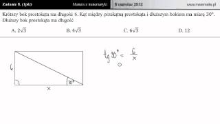 Zadanie 8  Matura 2012 czerwiec [upl. by Aoh87]