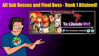 FFBE  World of Visions All Sub Bosses and Final Boss Rank 1 With Light Team [upl. by Nordna]