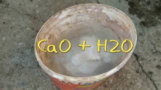 Calcium oxide and water CaO  H2O EXPERIMENT [upl. by Ellegna]