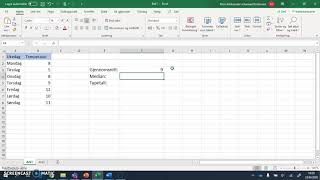 Finne gjennomsnittmedian og typetall i Excel [upl. by Chobot]