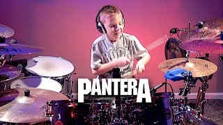 Cowboys From Hell  Pantera 7 year Old Drummer [upl. by Yditsahc448]