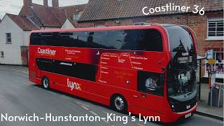 Norfolk from the upper deck  Coastliner 36 Fakenham to Kings Lynn Bus Station  July 2024 [upl. by Alohs]