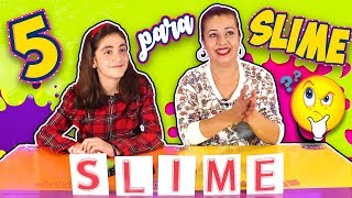 5 para SLIME  Juegos con slime  Slime challenge  Cómo se hace [upl. by Acissev74]