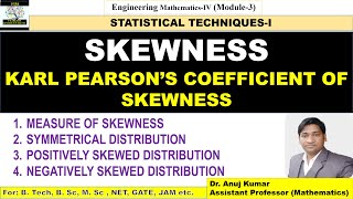 Karl Pearson Coefficient of Skewness  Measure of Skewness  Skewness and Kurtosis Skewness Example [upl. by Janessa]