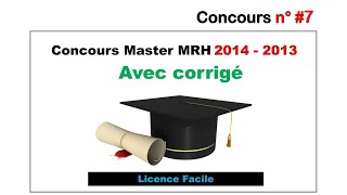 Concours n°7 Master Management des Ressources Humaines MRH Fsjes Agadir 20142013 [upl. by Rancell300]